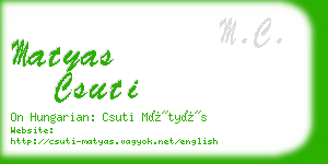 matyas csuti business card